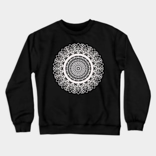 Airy White Mandala Pattern Design Crewneck Sweatshirt